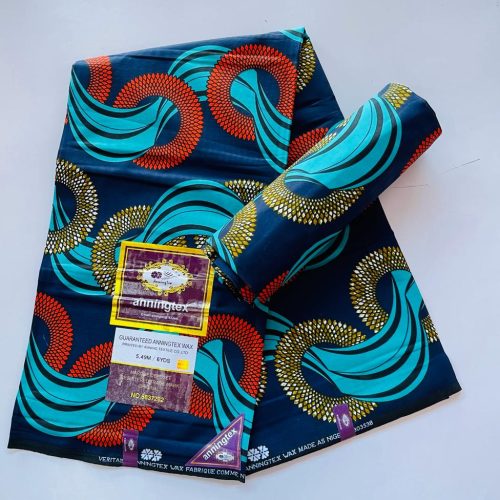 Buy Blue and black pure cotton ankara fabric (5 ¾mtrs) at business2commerce.com online kenya