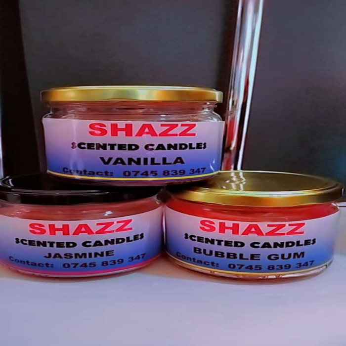 Shazz scented candles are available at an affordable price at Business to Commerce. All flavors are available at an affordable price.