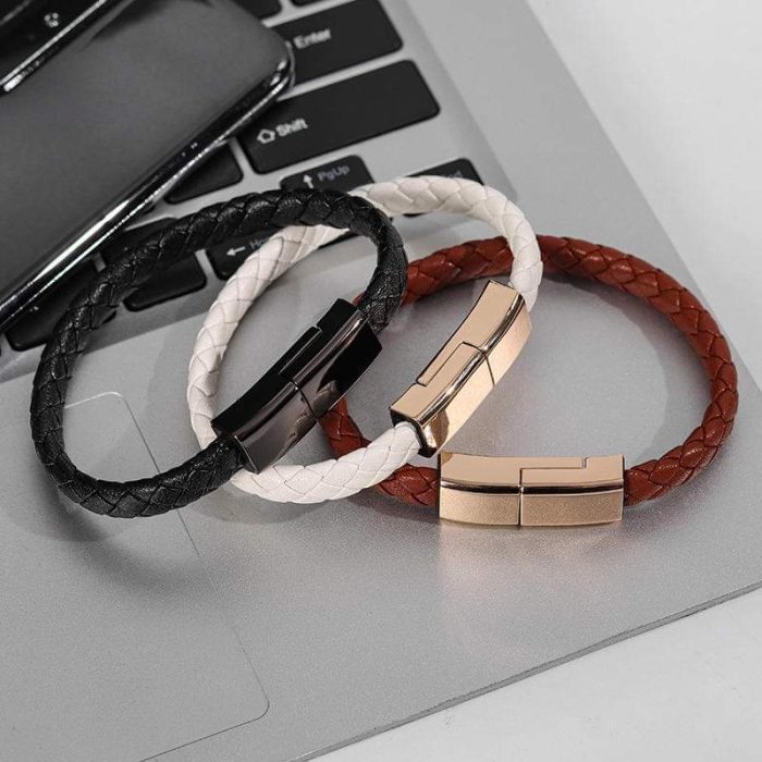 Leather Bracelet Charging Cable Iphone |Type-C |Micro USB