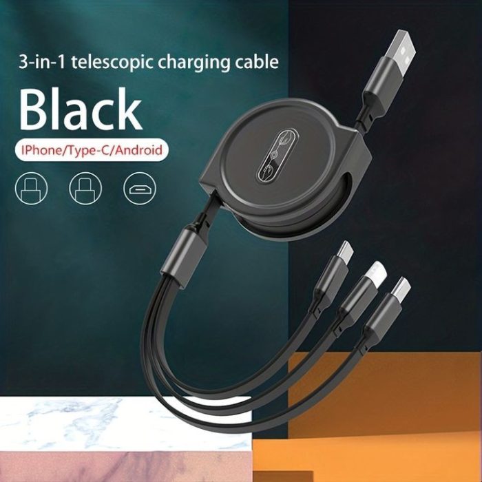 3-in-1 Retractable Charging Cable for Iphone| Type C |Micro USB